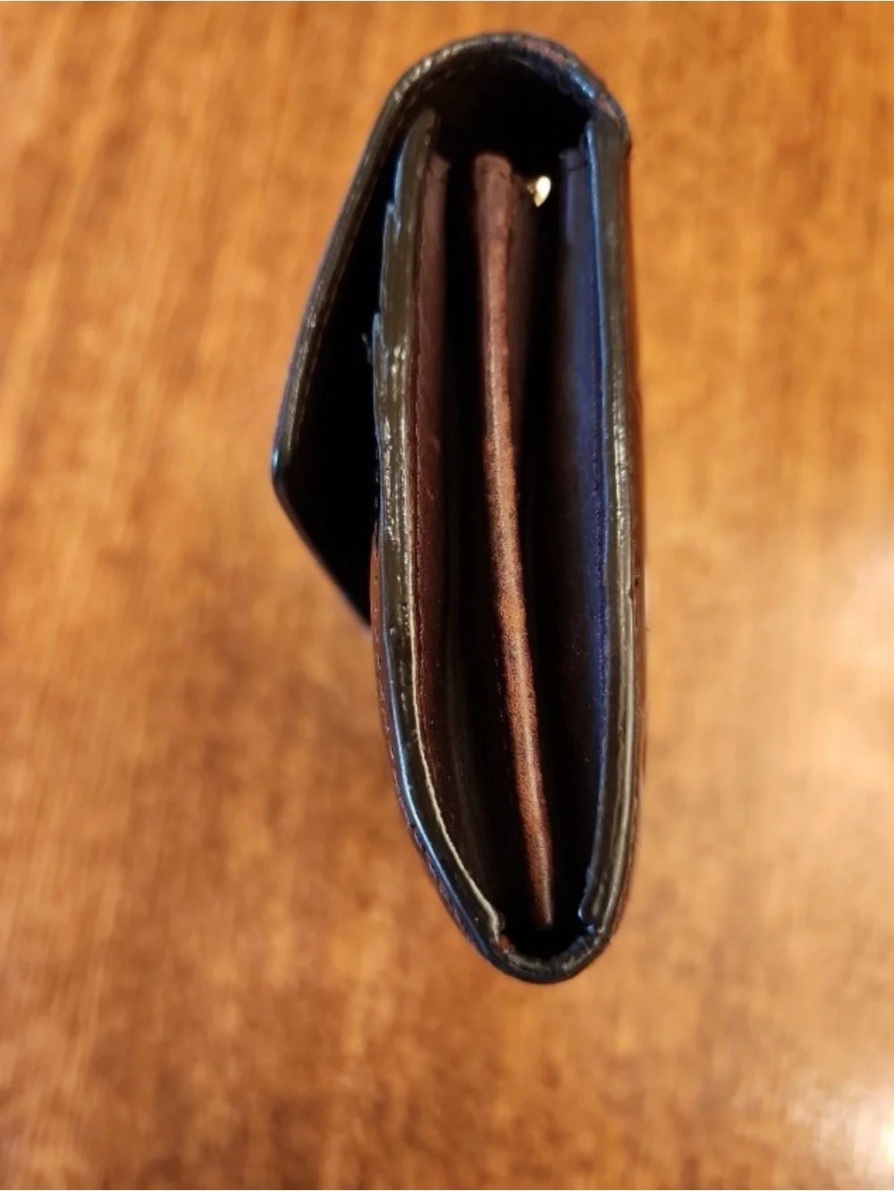 Louis Vuitton Embossed Patent Leather Long Wallet in Dark Brown